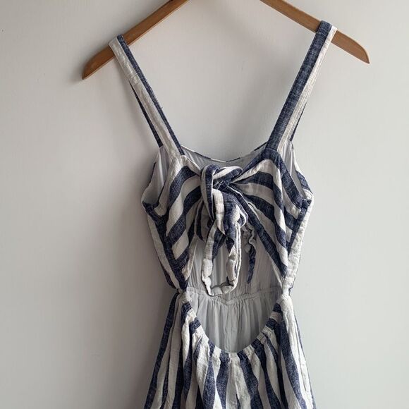Reset by Jane Tie-Back Jumpsuit Blue/White SzS - Picture 1 of 10